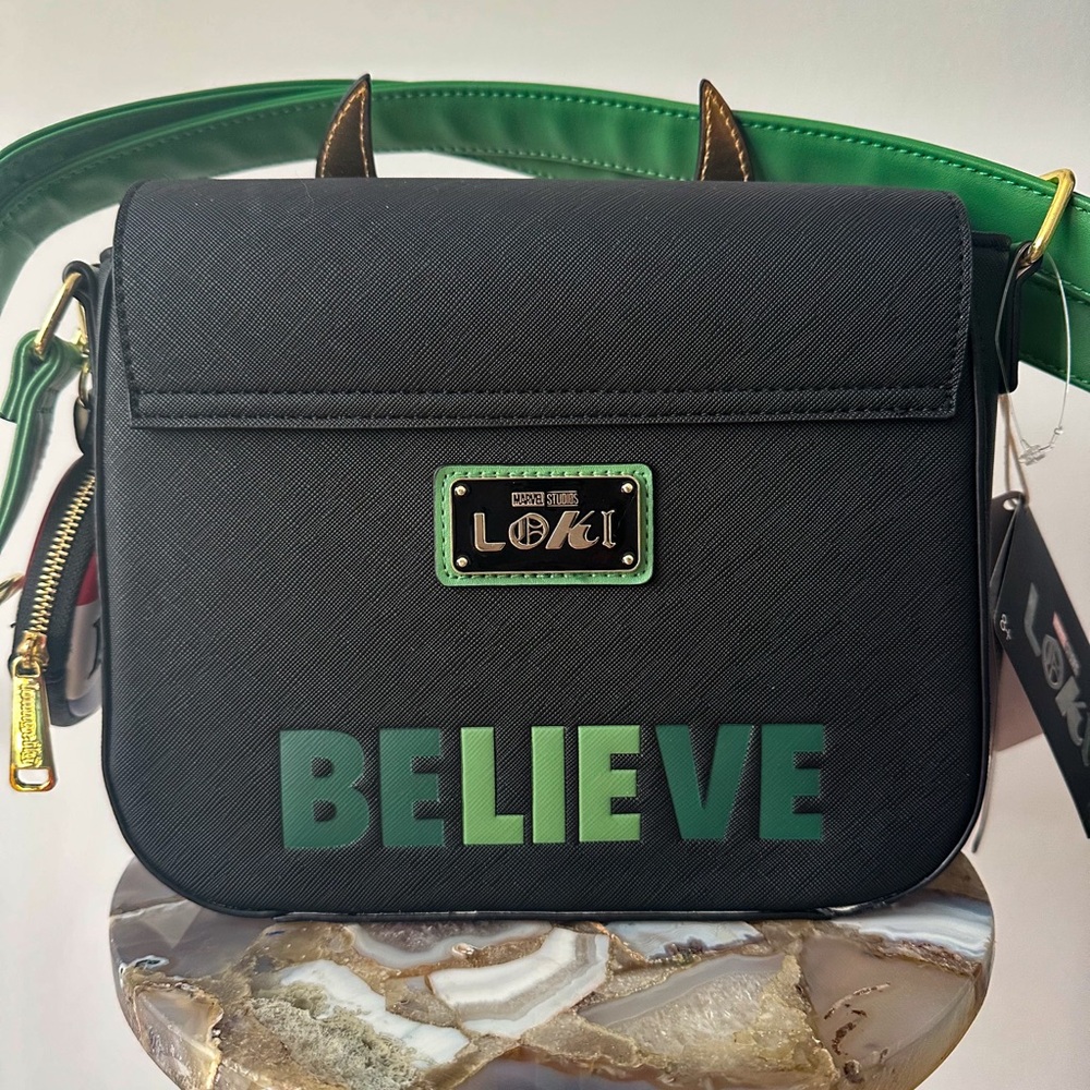 NWT Loungefly Loki for President Cosplay Crossbody Bag Purse Marvel Disney MCU - Picture 4 of 5